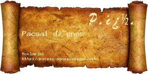 Pacsai Ágnes névjegykártya